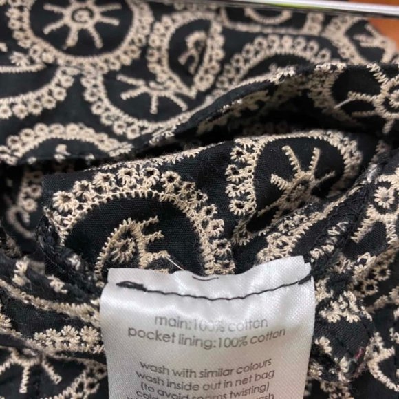 GORMAN Eyes To The Sun Black Embroidered Cotton High Waisted Office Pants - Picture 7 of 10